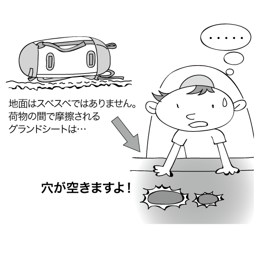 摩擦で間単に穴が開いてしまいます